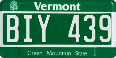 VT license plate BIY439