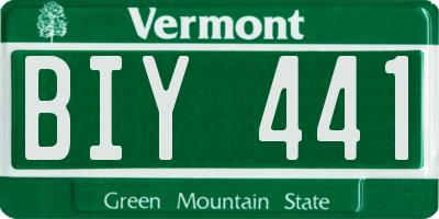 VT license plate BIY441