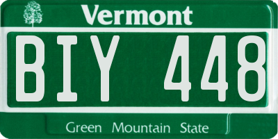 VT license plate BIY448