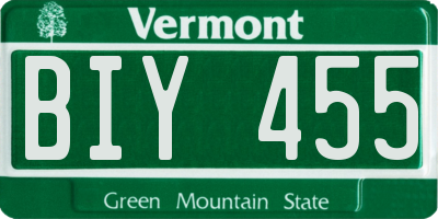 VT license plate BIY455