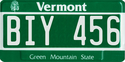 VT license plate BIY456