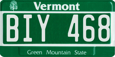 VT license plate BIY468