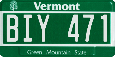 VT license plate BIY471