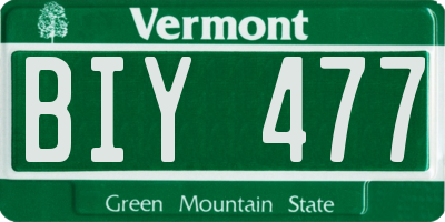 VT license plate BIY477