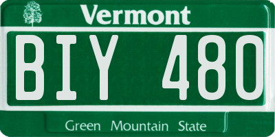 VT license plate BIY480