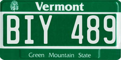 VT license plate BIY489