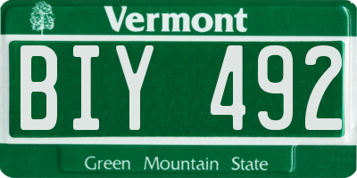 VT license plate BIY492