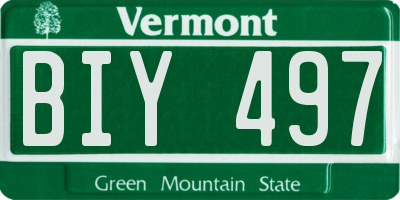 VT license plate BIY497
