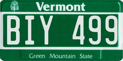 VT license plate BIY499
