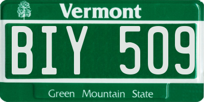 VT license plate BIY509