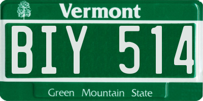 VT license plate BIY514