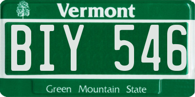 VT license plate BIY546