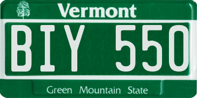 VT license plate BIY550