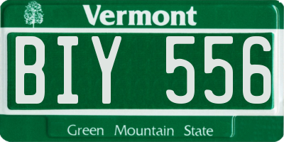 VT license plate BIY556