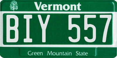 VT license plate BIY557