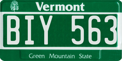 VT license plate BIY563