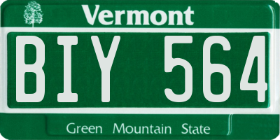 VT license plate BIY564