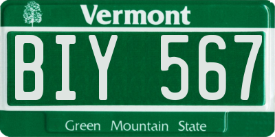 VT license plate BIY567