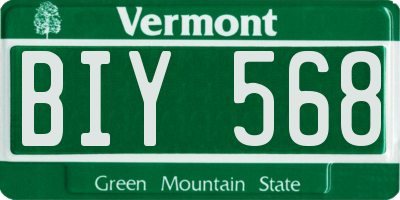 VT license plate BIY568