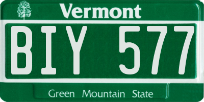 VT license plate BIY577
