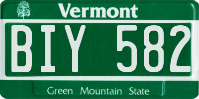 VT license plate BIY582