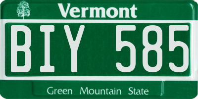VT license plate BIY585
