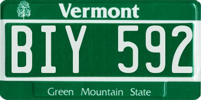 VT license plate BIY592