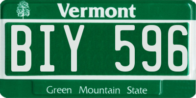 VT license plate BIY596