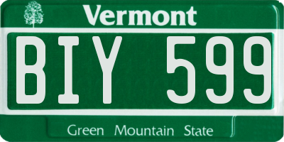VT license plate BIY599