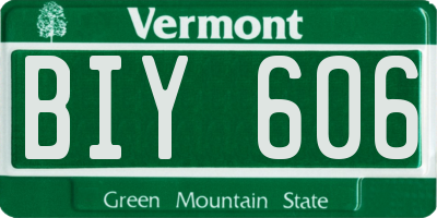 VT license plate BIY606