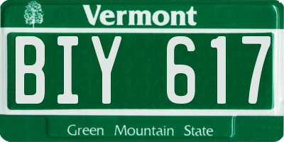 VT license plate BIY617