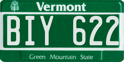 VT license plate BIY622