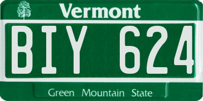VT license plate BIY624