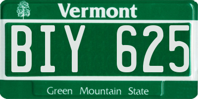 VT license plate BIY625