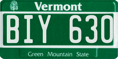 VT license plate BIY630