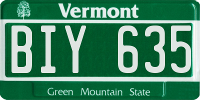 VT license plate BIY635