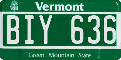 VT license plate BIY636