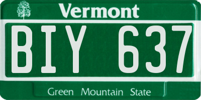 VT license plate BIY637