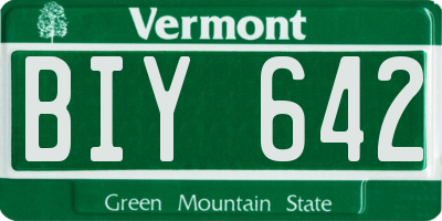 VT license plate BIY642