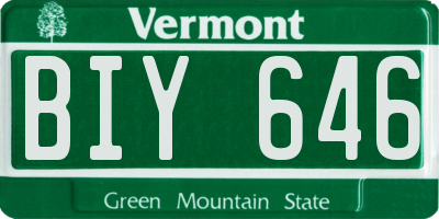 VT license plate BIY646