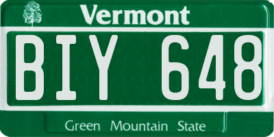 VT license plate BIY648