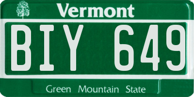 VT license plate BIY649