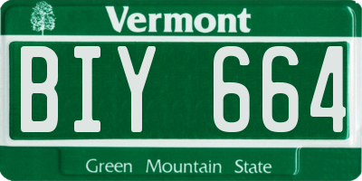 VT license plate BIY664