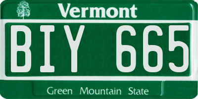 VT license plate BIY665