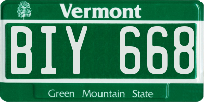 VT license plate BIY668