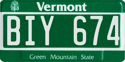 VT license plate BIY674