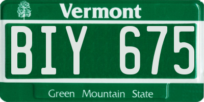 VT license plate BIY675