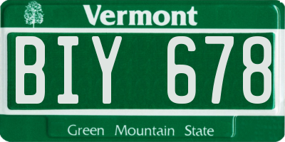 VT license plate BIY678