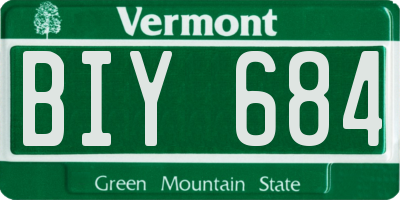 VT license plate BIY684