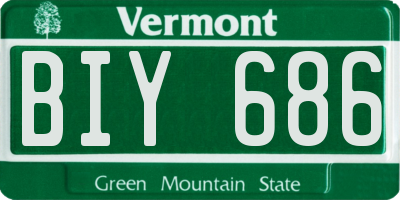 VT license plate BIY686